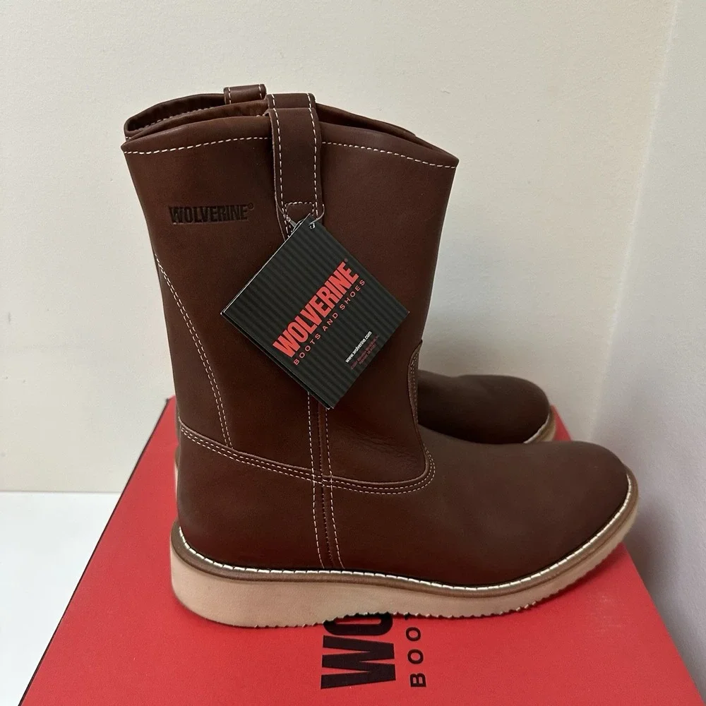 Wolverine 01916 Red Oak Wellington Leather Pull on Work Boots Men's Size 11 EE